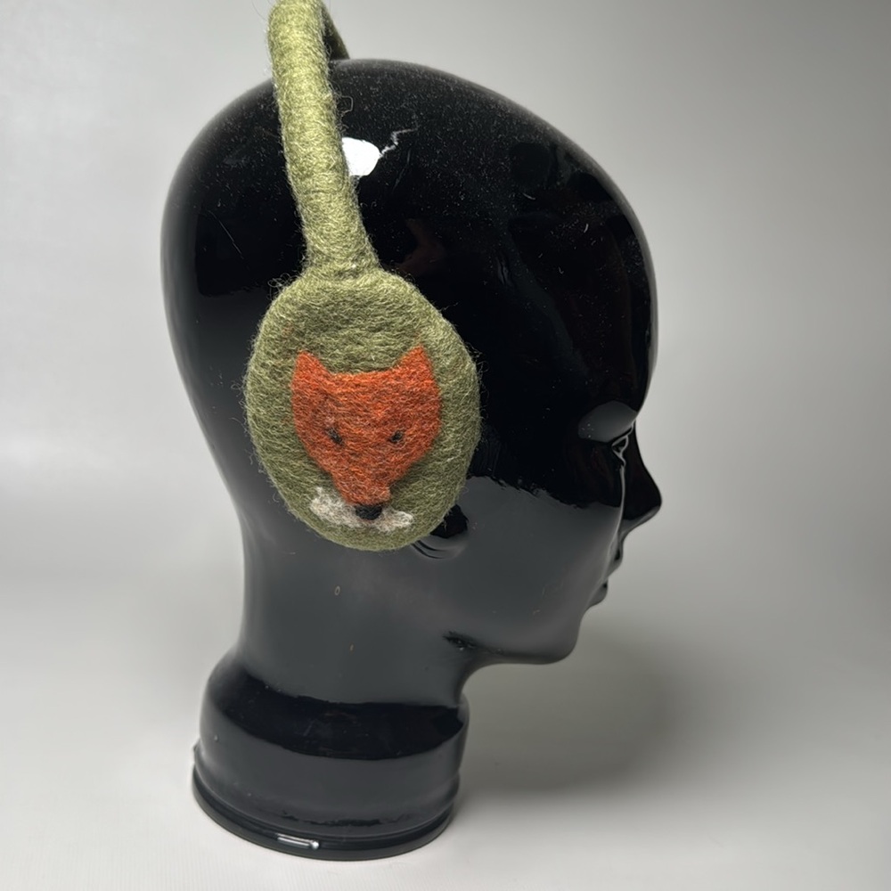 Hand Made Felted Wool Fox Earmuffs
